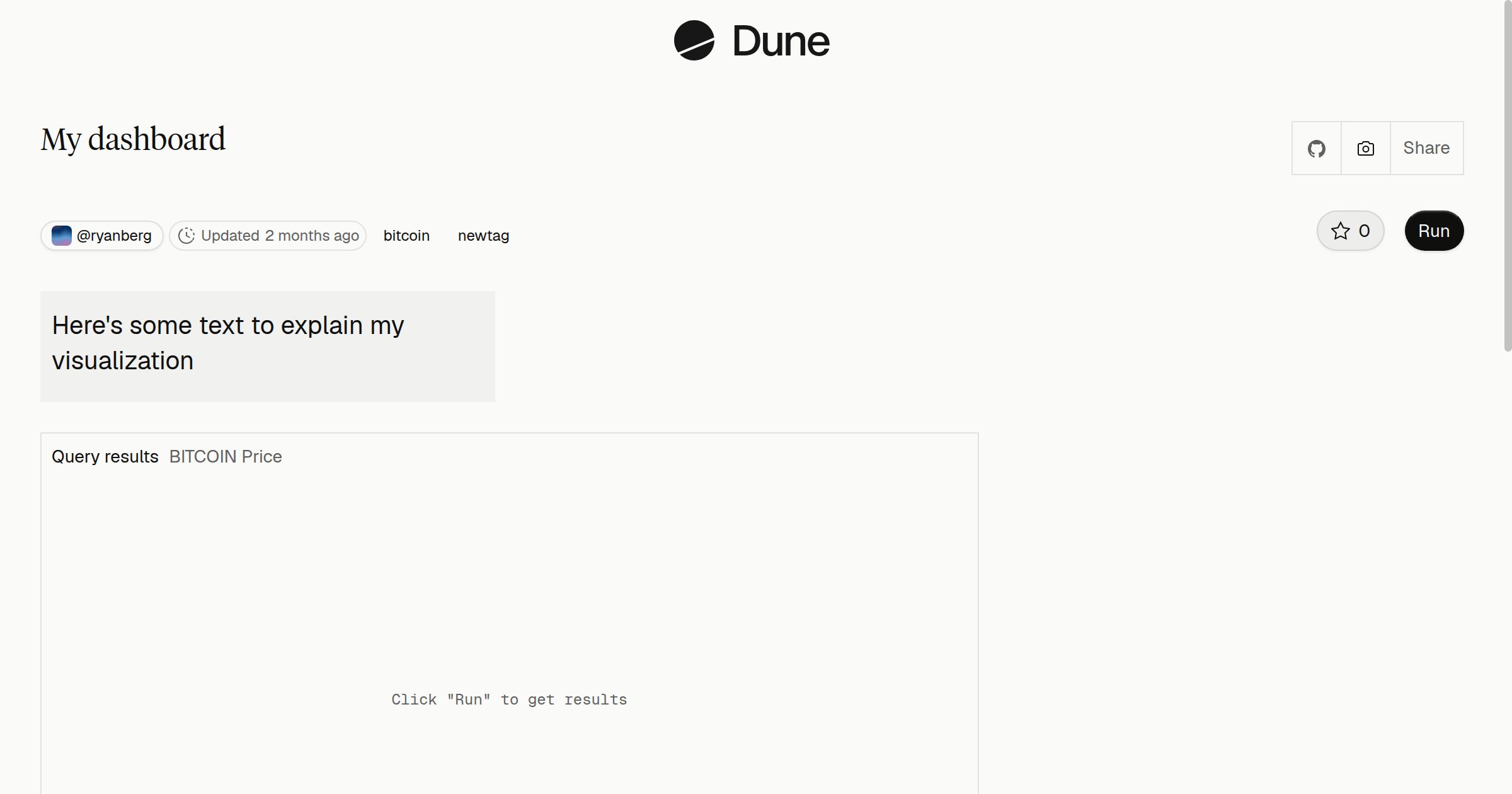 My dashboard | Dune