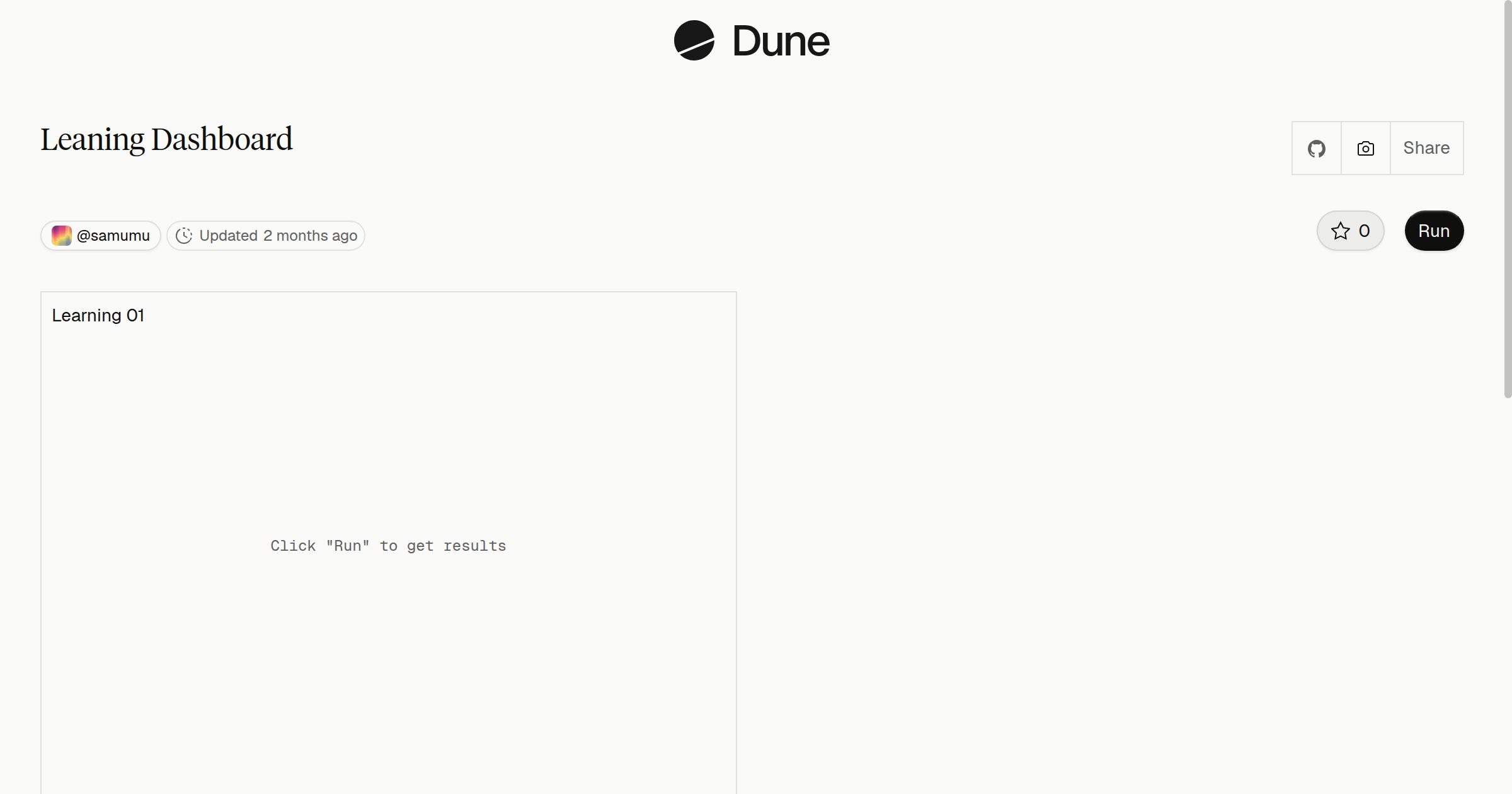 Leaning Dashboard | Dune