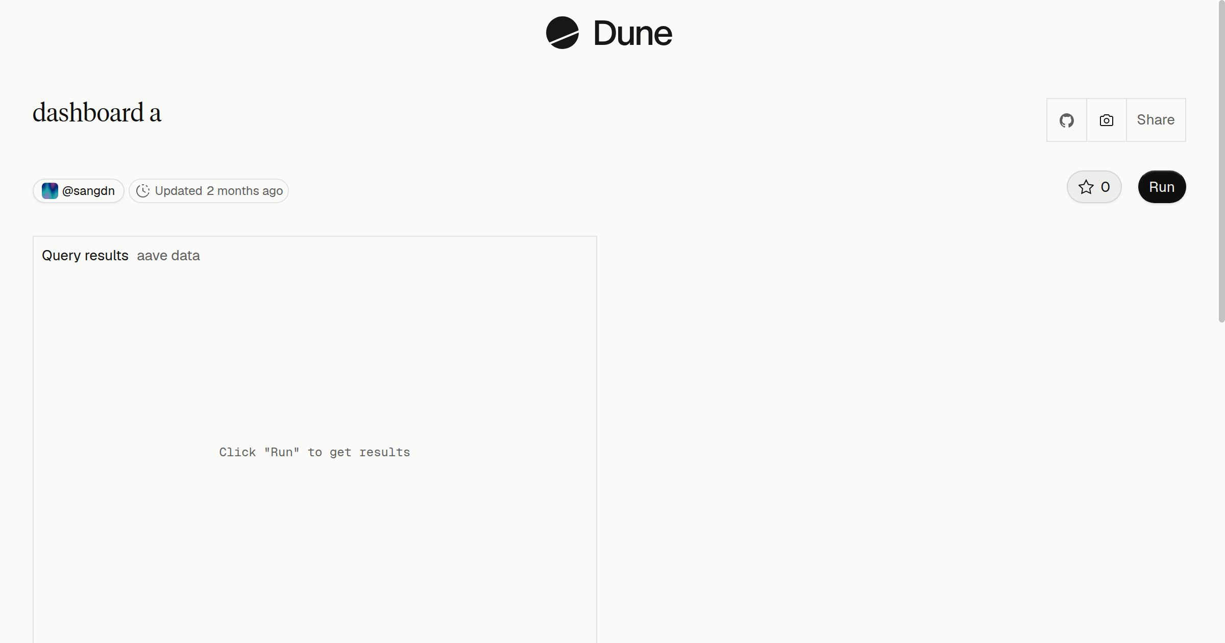 dashboard a | Dune