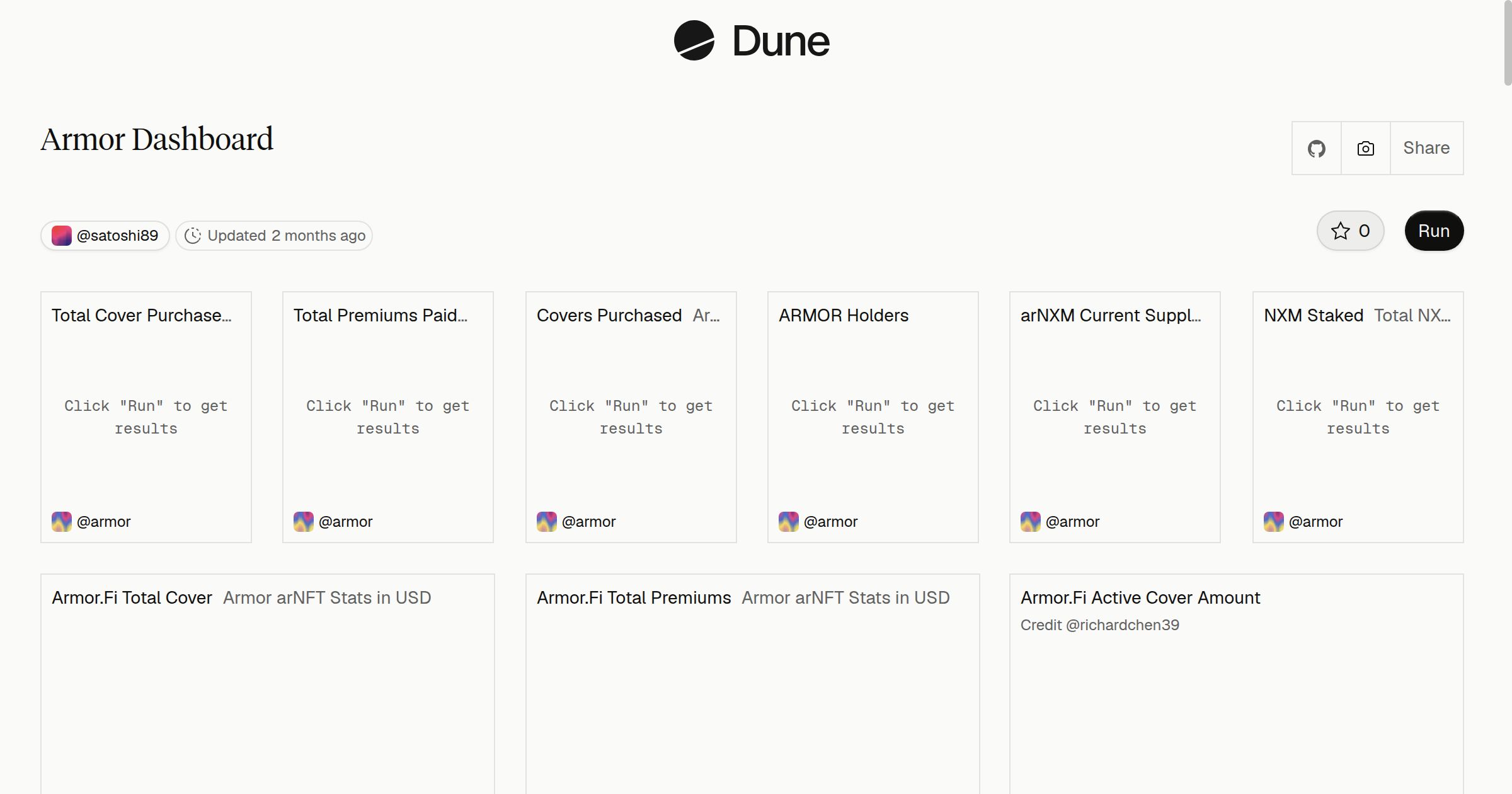 Armor Dashboard | Dune