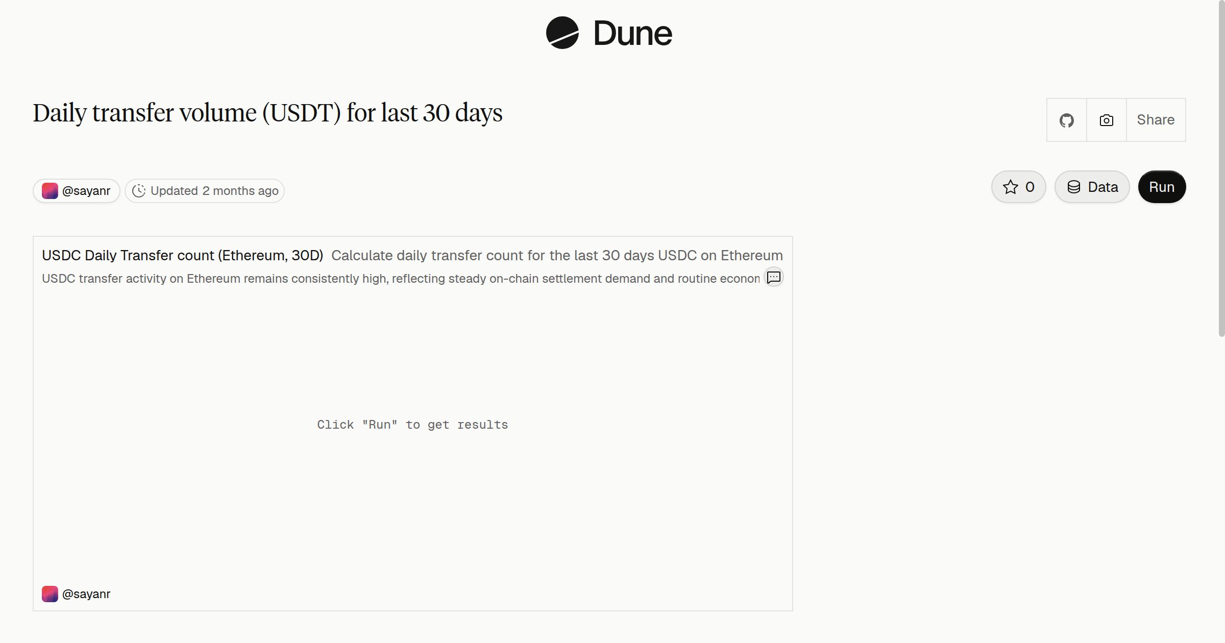 Daily transfer volume (USDT) for last 30 days | Dune