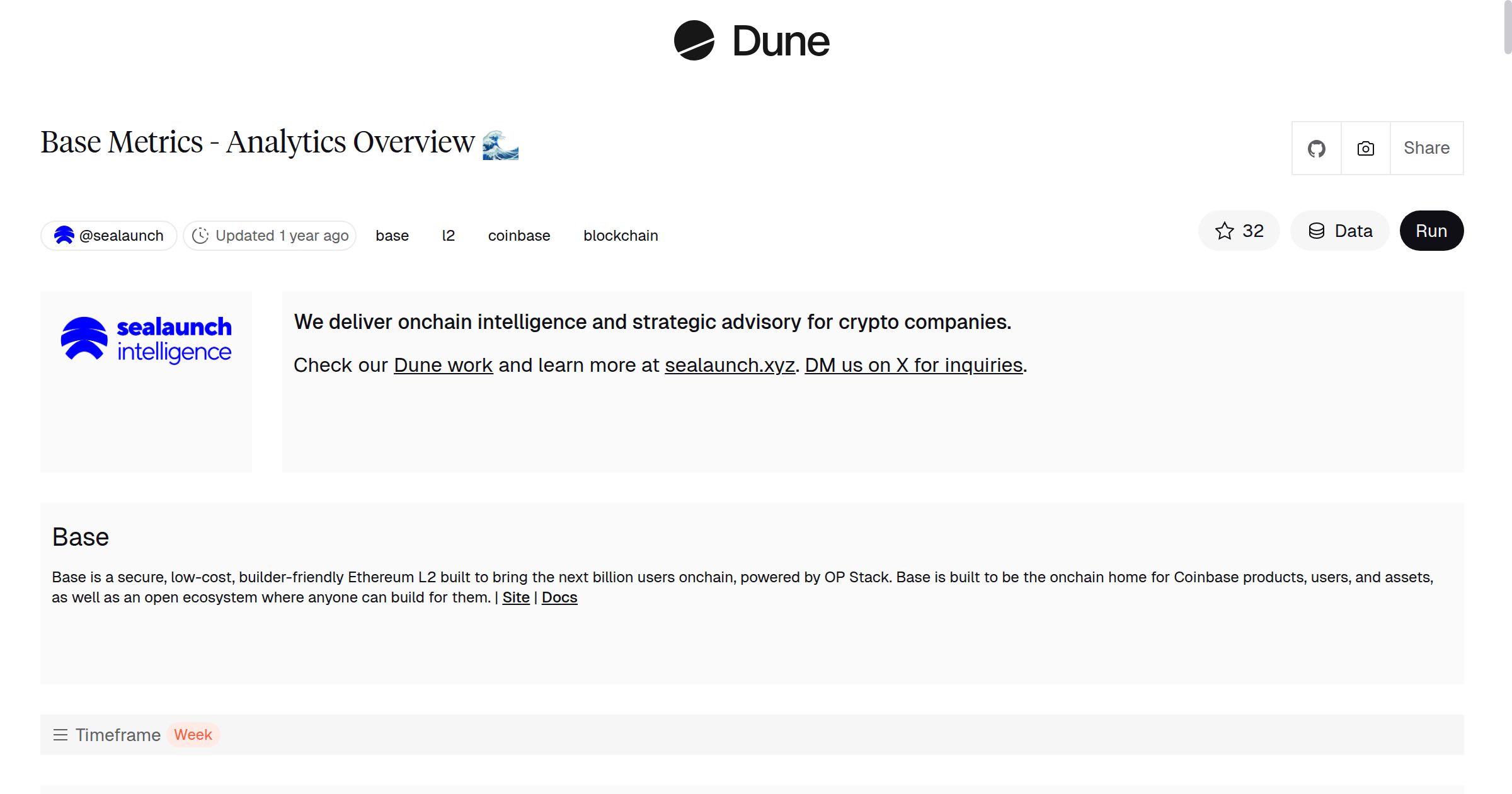 Base Metrics - Analytics Overview 🌊 | Dune