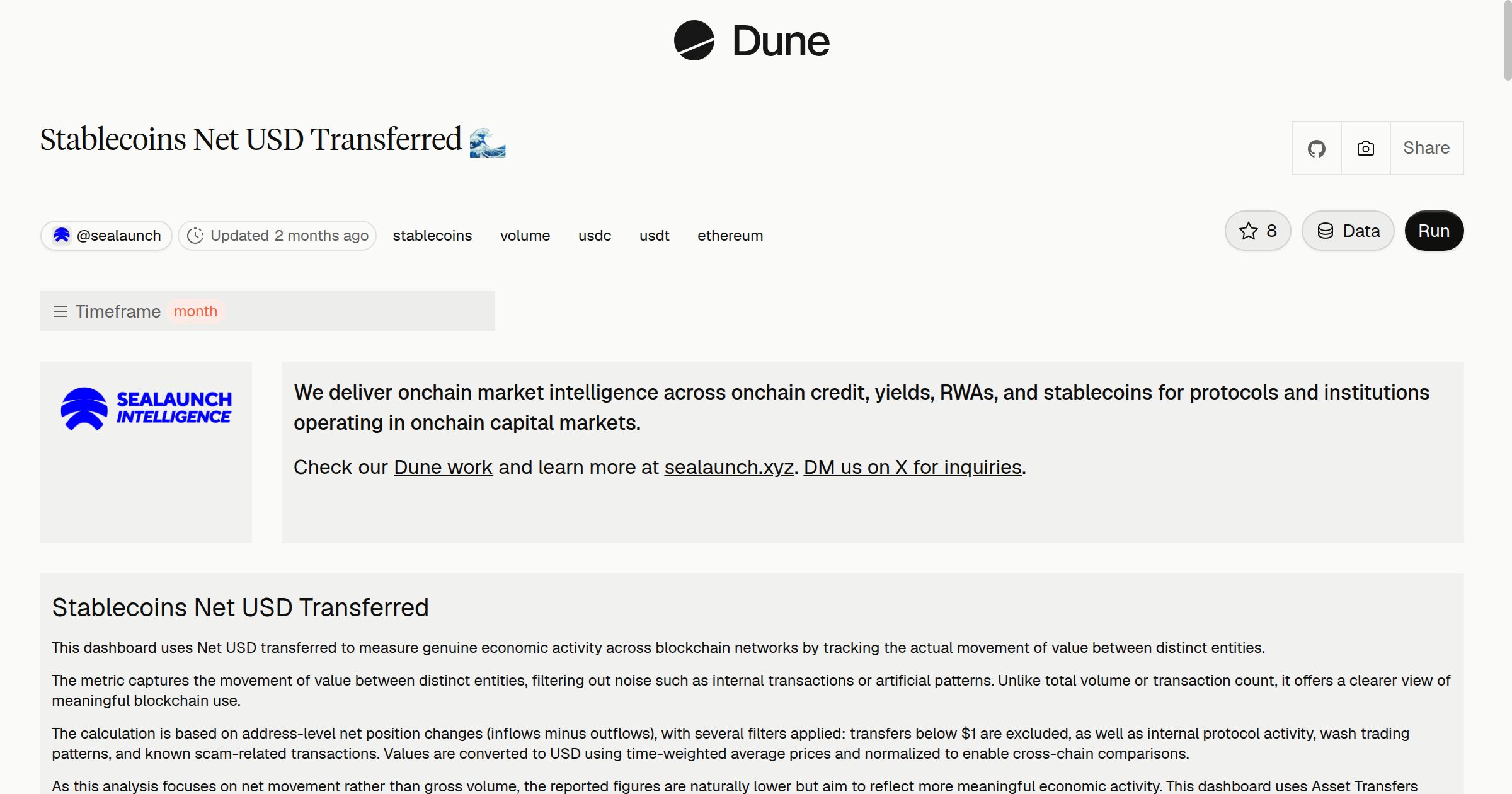 Stablecoins Net USD Transferred 🌊 | Dune