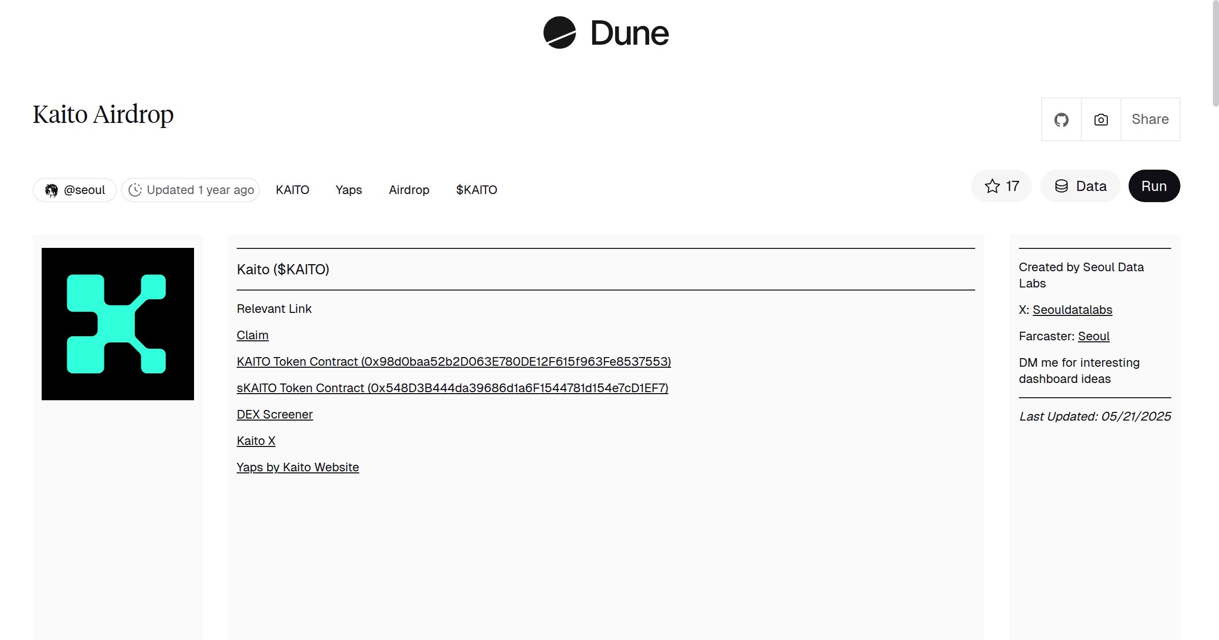 Kaito Airdrop | Dune