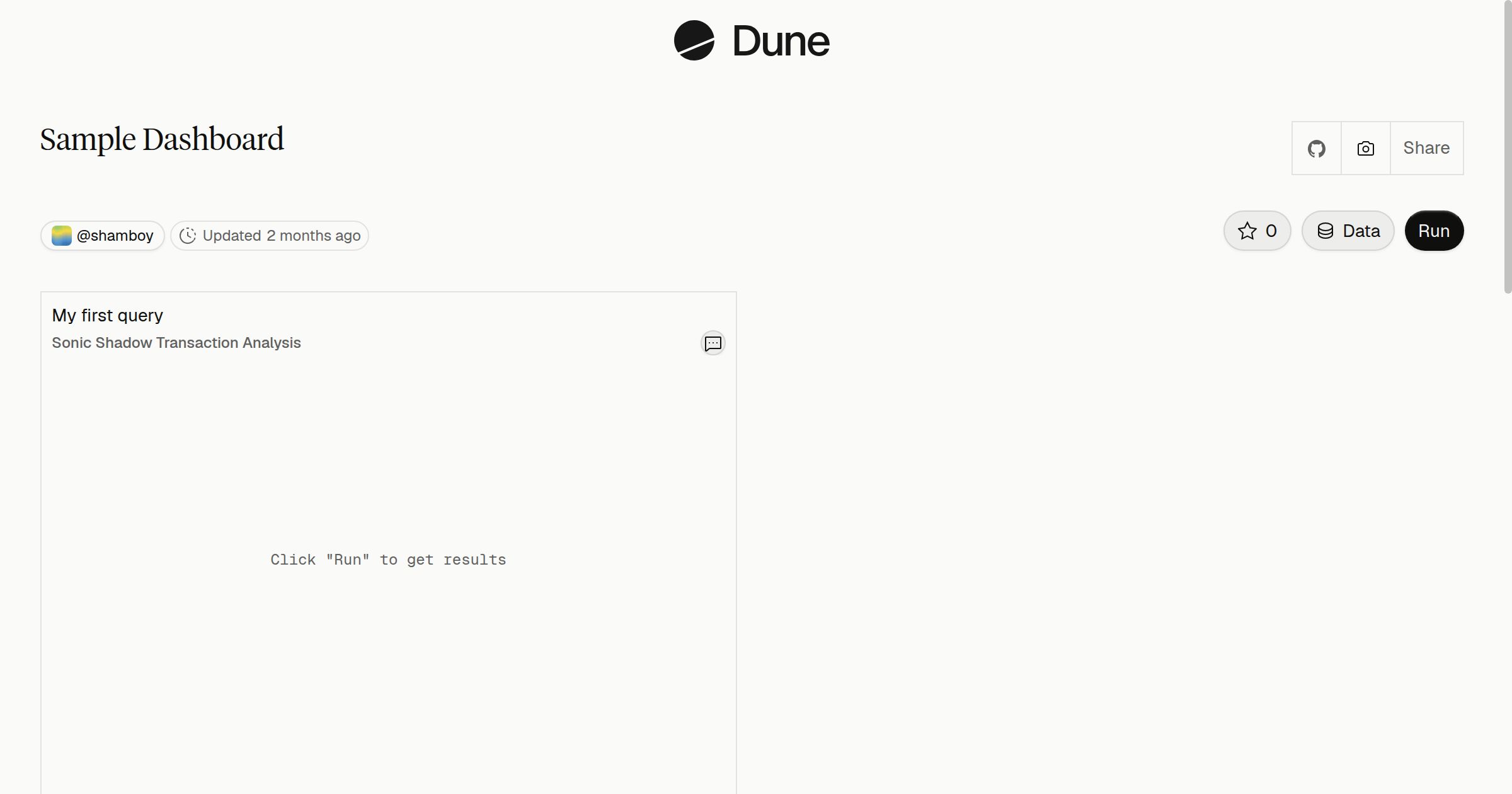 Sample Dashboard | Dune