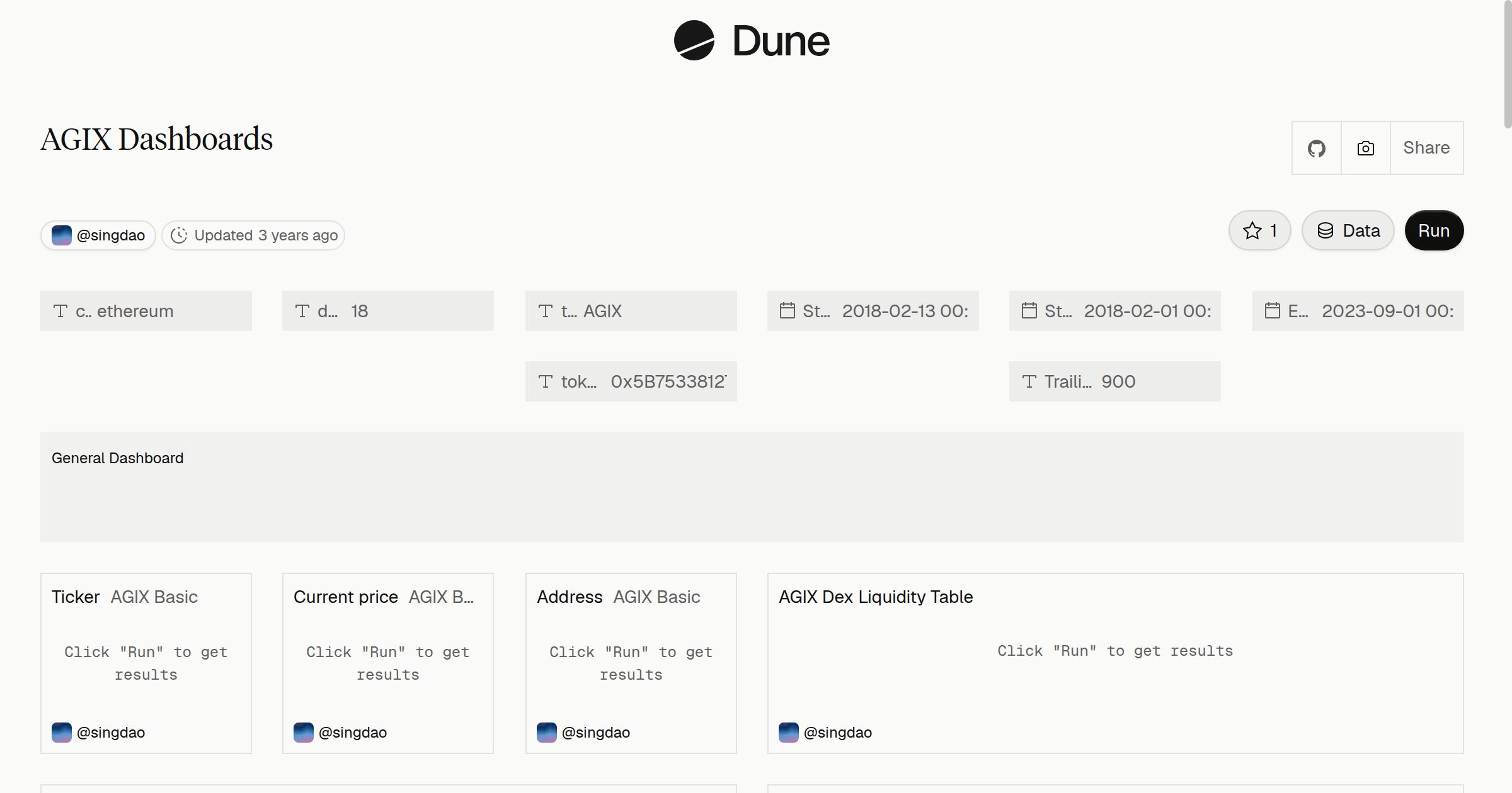 AGIX Dashboards | Dune