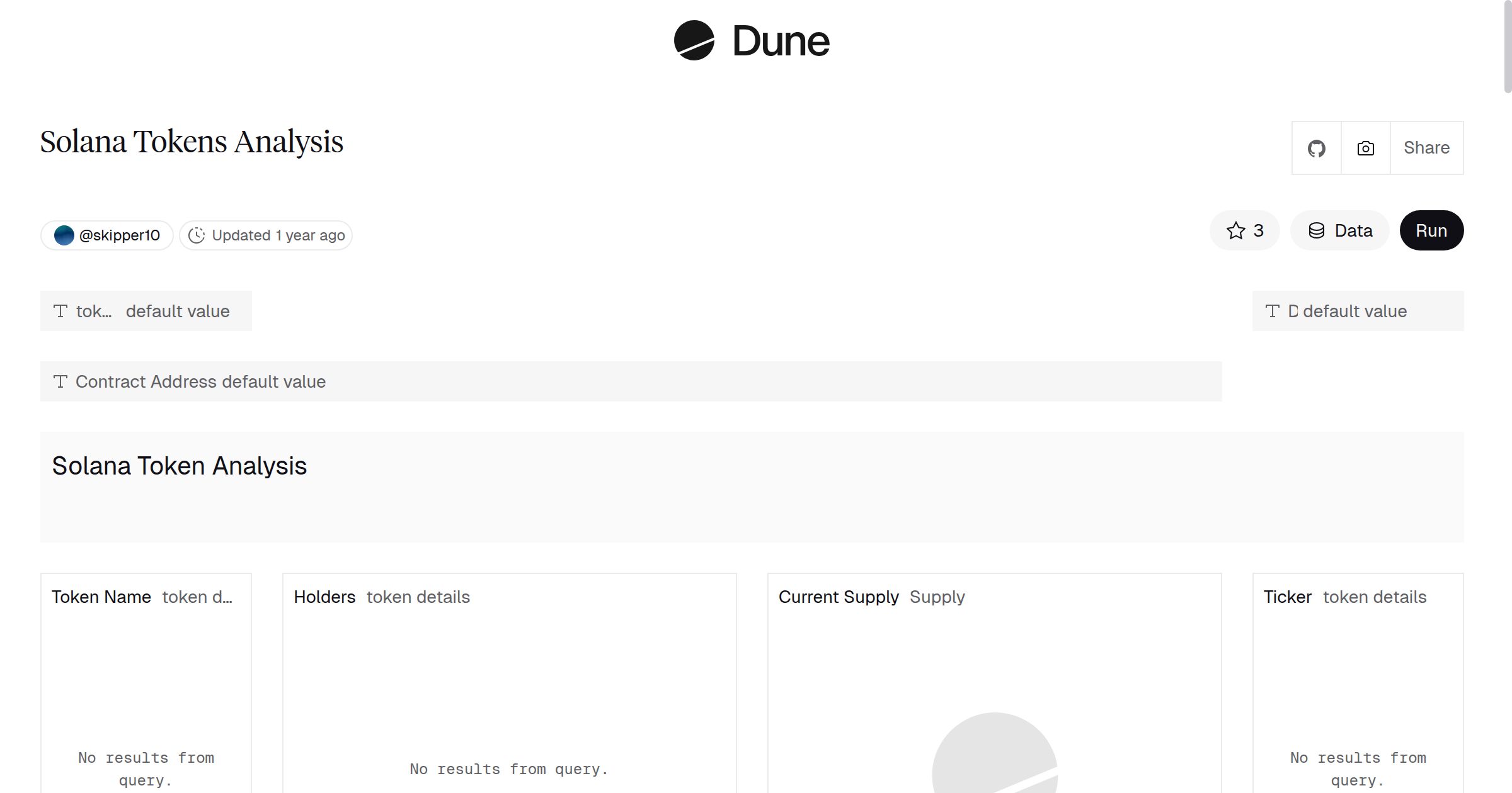 Solana Tokens Analysis | Dune
