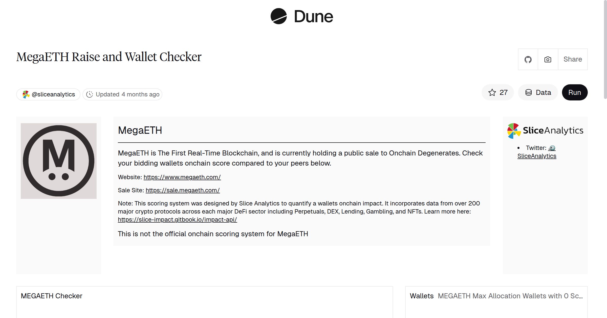 MegaETH Raise and Wallet Checker | Dune