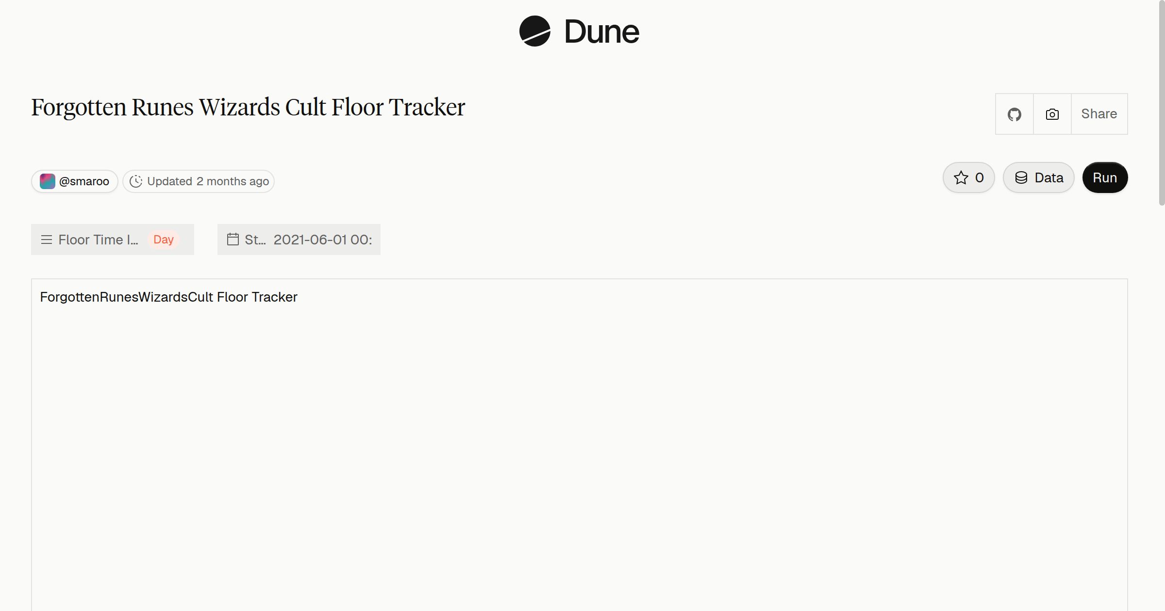 Forgotten Runes Wizards Cult Floor Tracker | Dune
