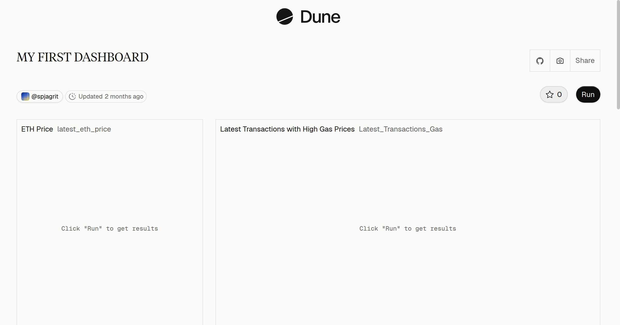 MY FIRST DASHBOARD | Dune