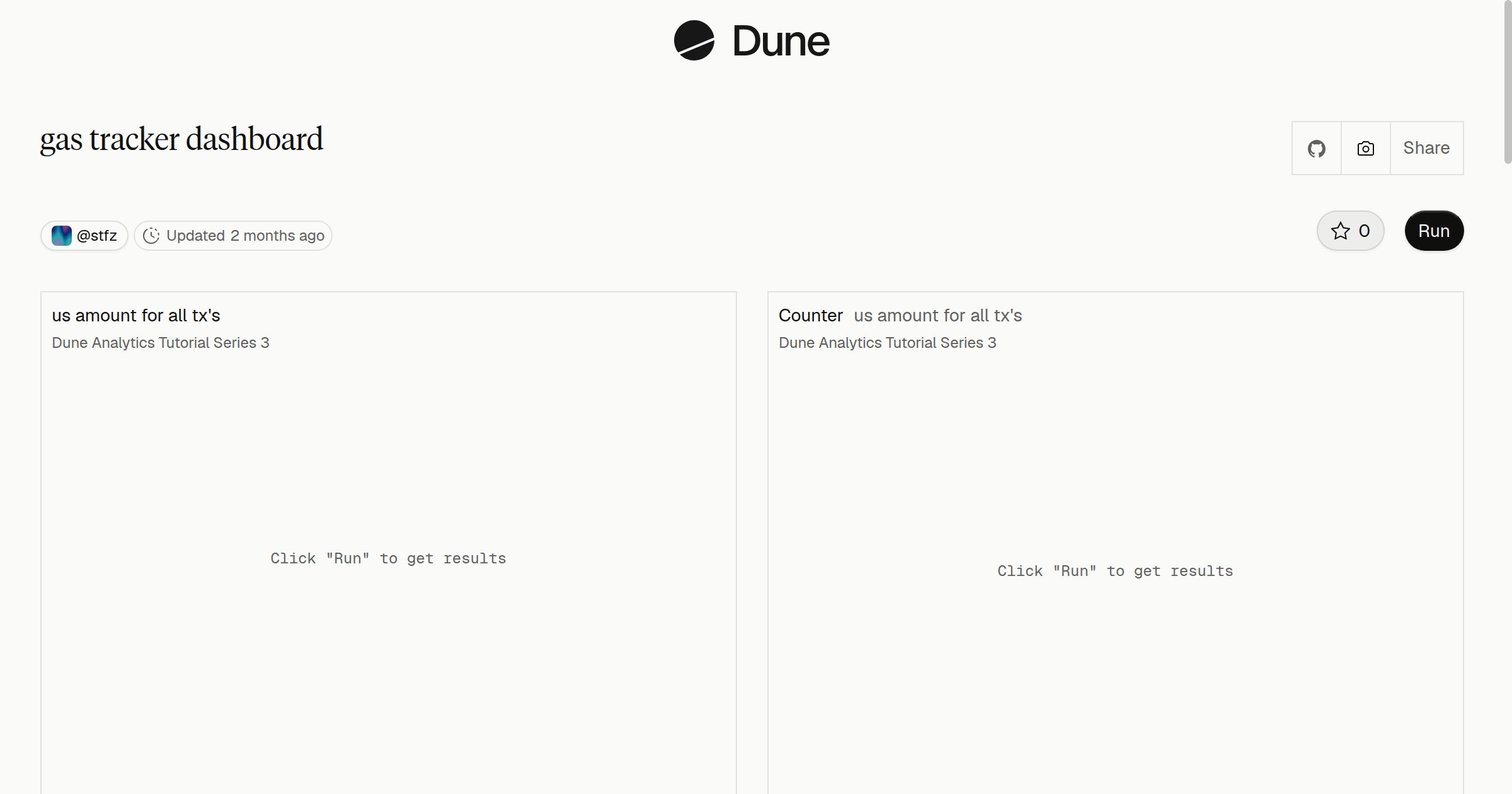 gas tracker dashboard | Dune