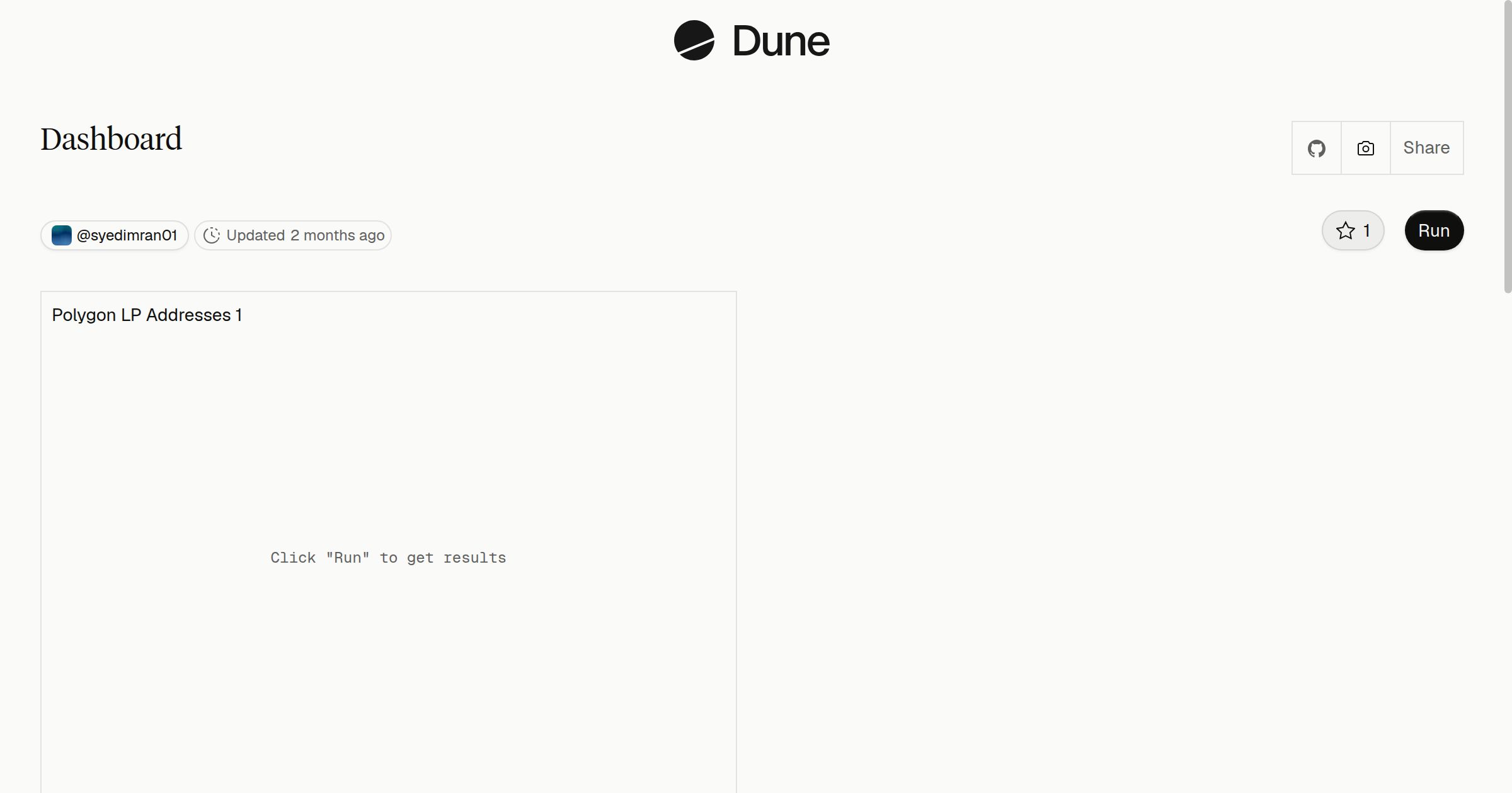 Dashboard | Dune