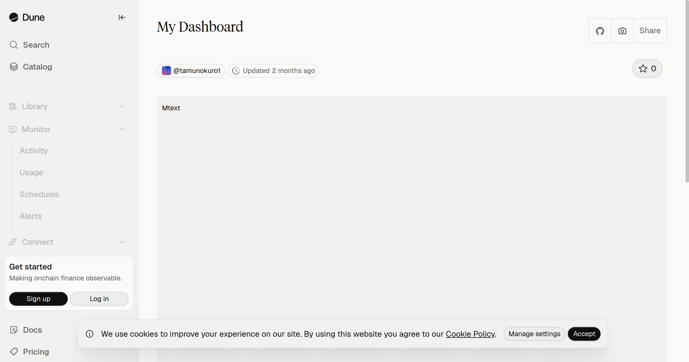 My Dashboard | Dune