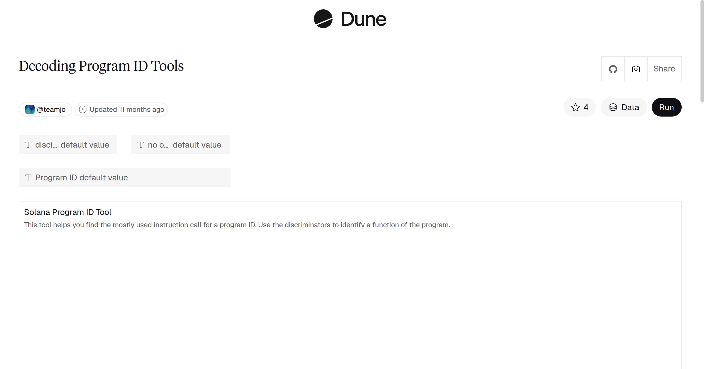 Decoding Program ID Tools | Dune