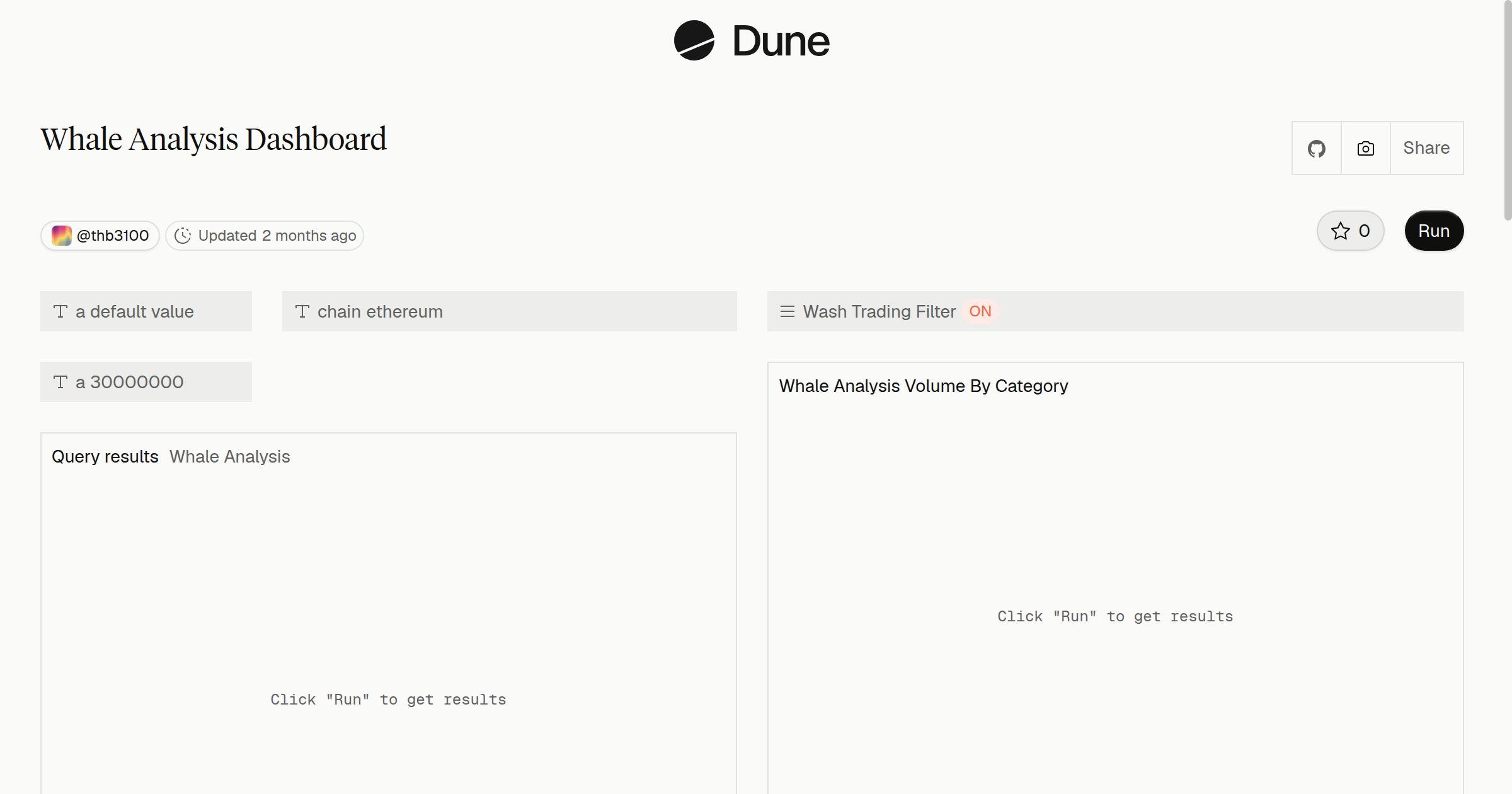 Whale Analysis Dashboard | Dune