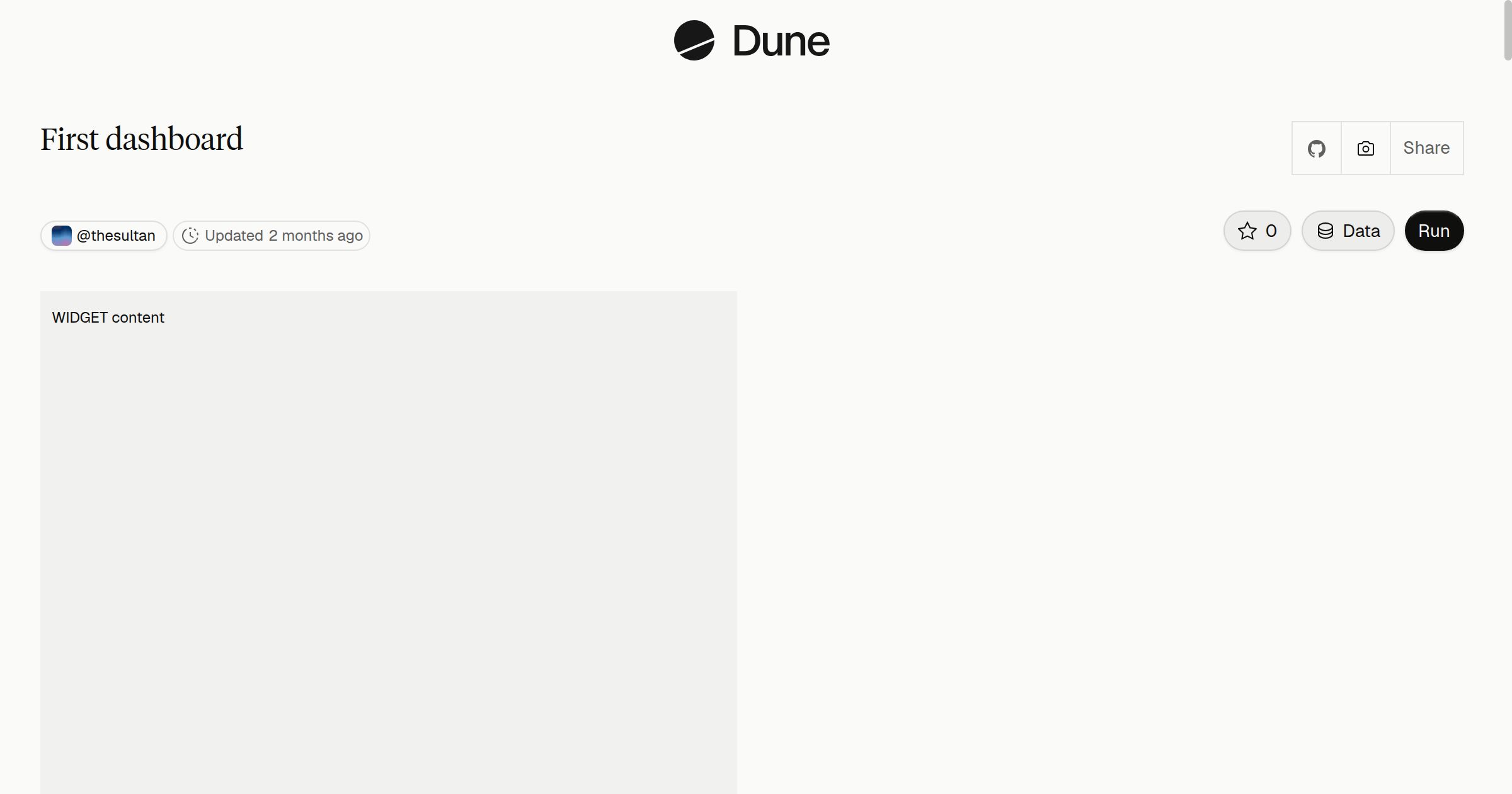 First dashboard | Dune