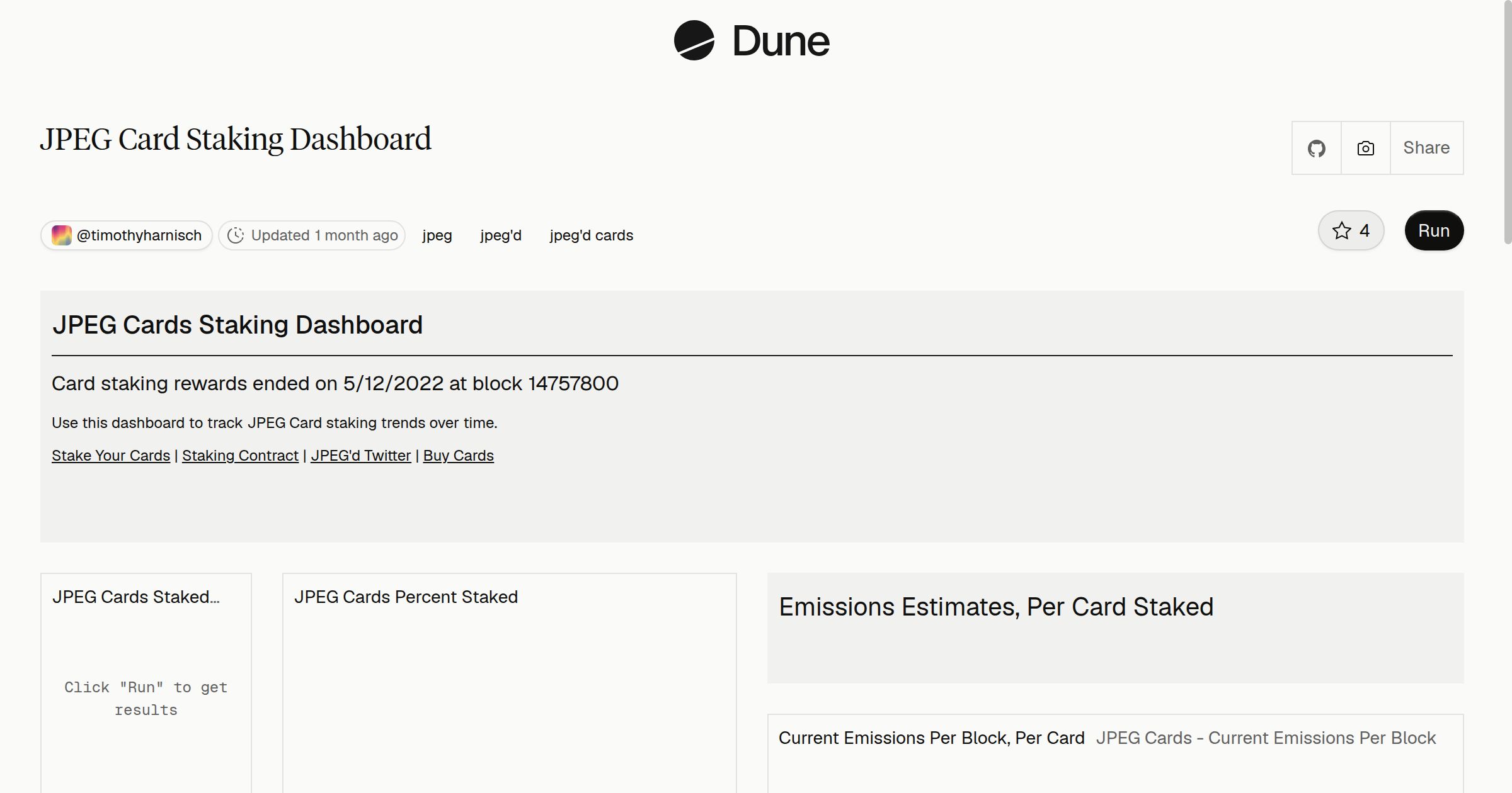 JPEG Card Staking Dashboard