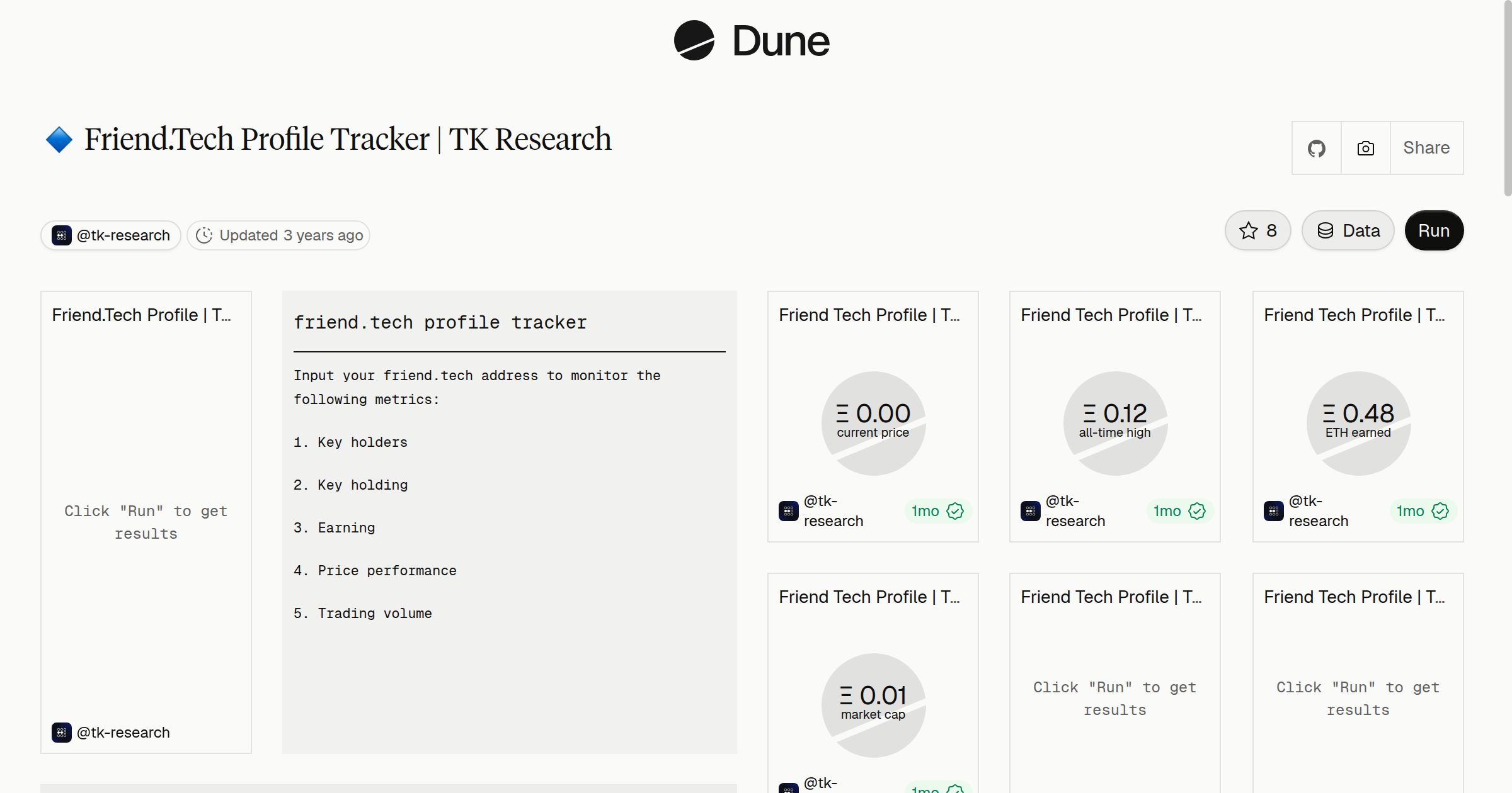 🔹 Friend.Tech Profile Tracker | TK Research | Dune