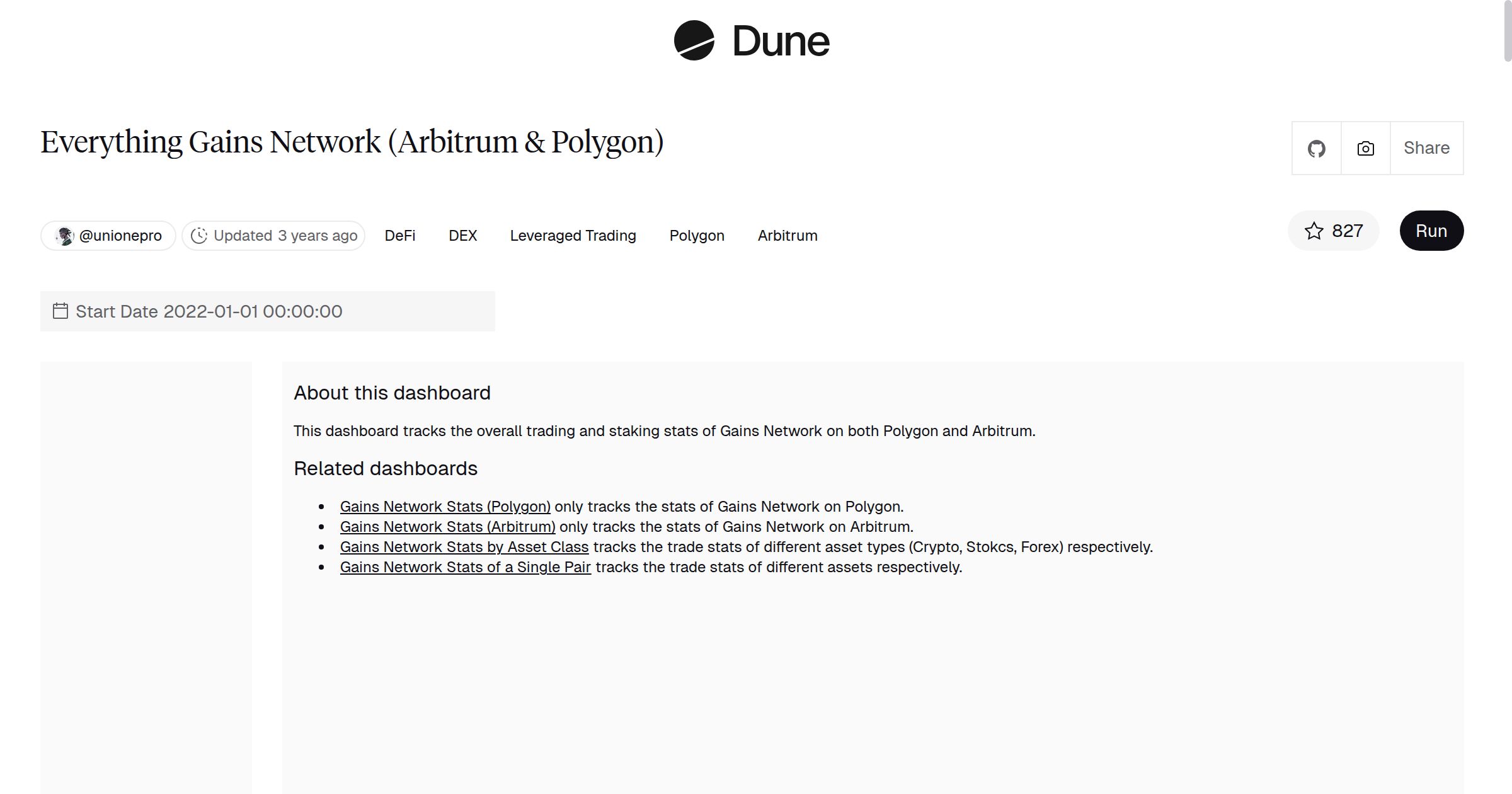 Everything Gains Network (Arbitrum & Polygon) | Dune