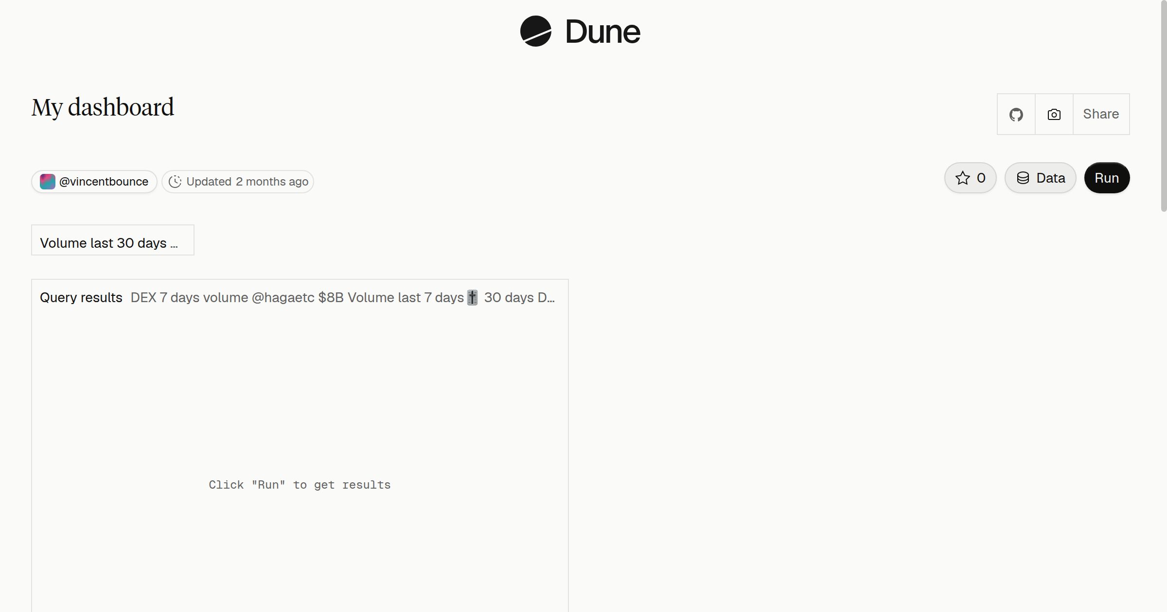 My dashboard | Dune