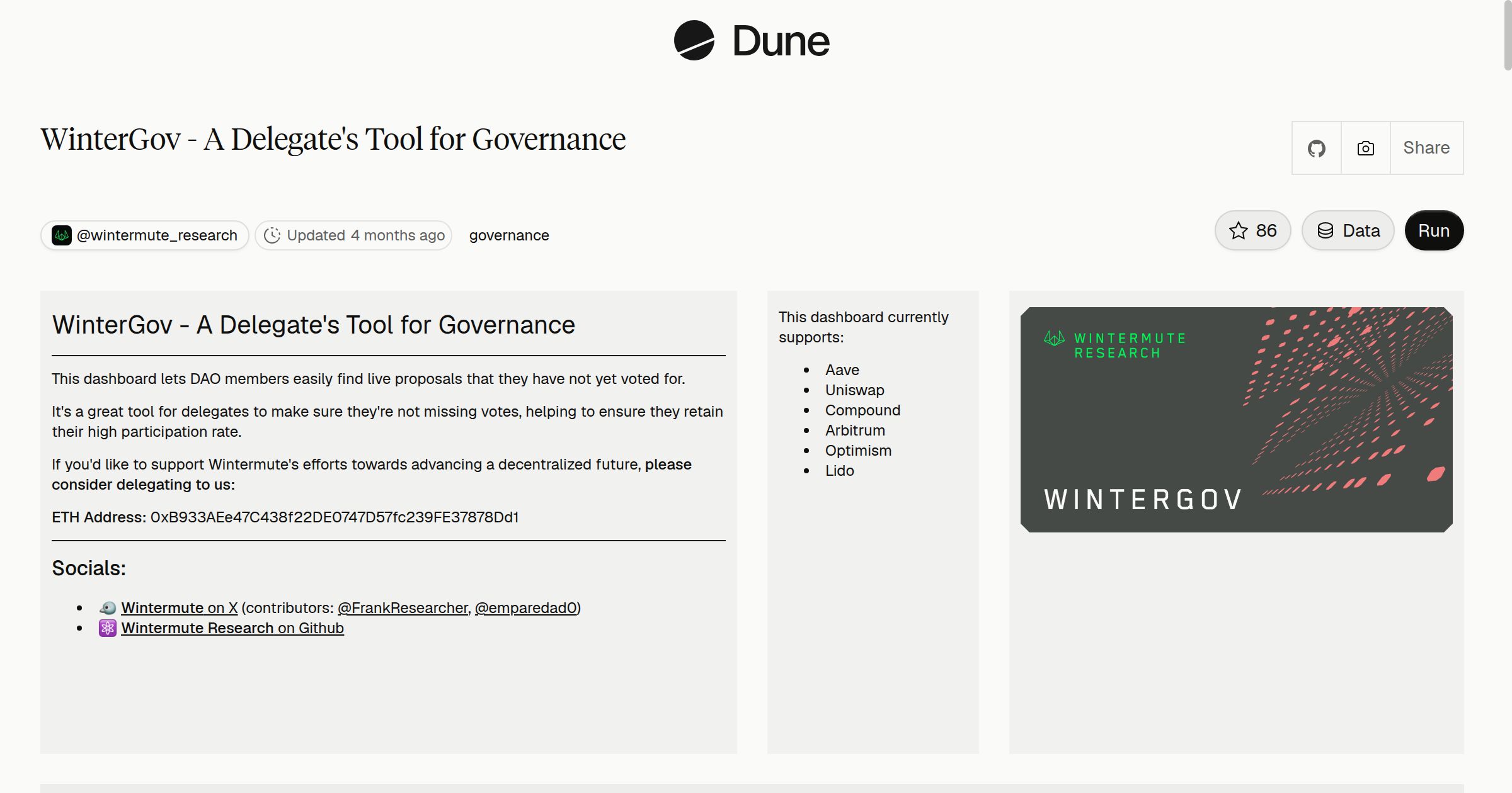 WinterGov - A Delegate's Tool for Governance | Dune