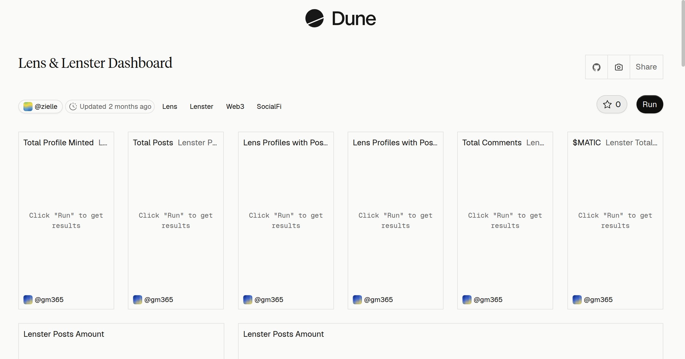 Lens & Lenster Dashboard
